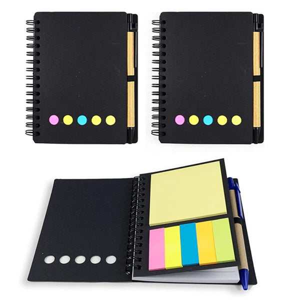 Spiral Notebook With Sticky Notes and Pen