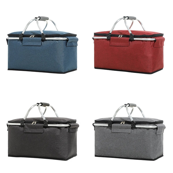 Portable Collapsible Insulated Picnic Basket W/ Hand