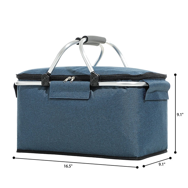 Portable Collapsible Insulated Picnic Basket W/ Hand