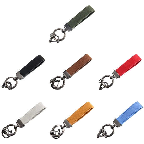 Suede Durable Leather Keychain W/Belt Loop Clip