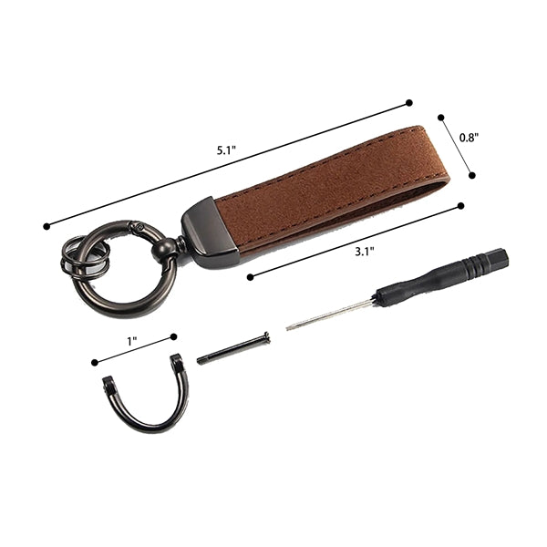Suede Durable Leather Keychain W/Belt Loop Clip
