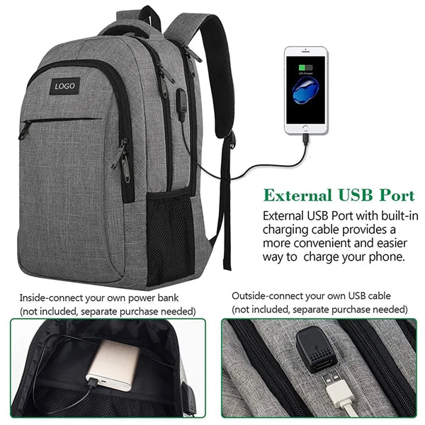 Large Travel Laptop Backpack with USB Charging Port