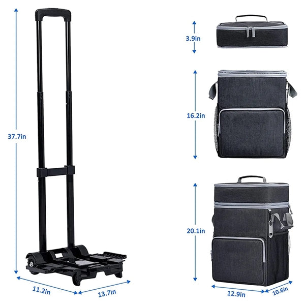 72 Can Large Rolling Cooler Bag with Wheels and Handle