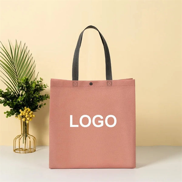 Snap Button Closure Nonwoven Tote Bags 13x13x4"