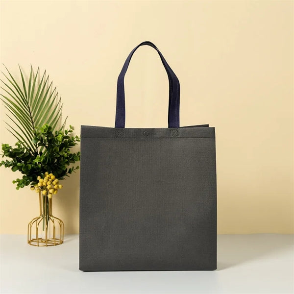 Large Snap Button Non Woven Shopping Bags 17x16 1/2x4 3/4"