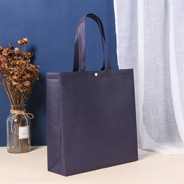 Snap Button Closure Nonwoven Tote Bags 13x13x4"
