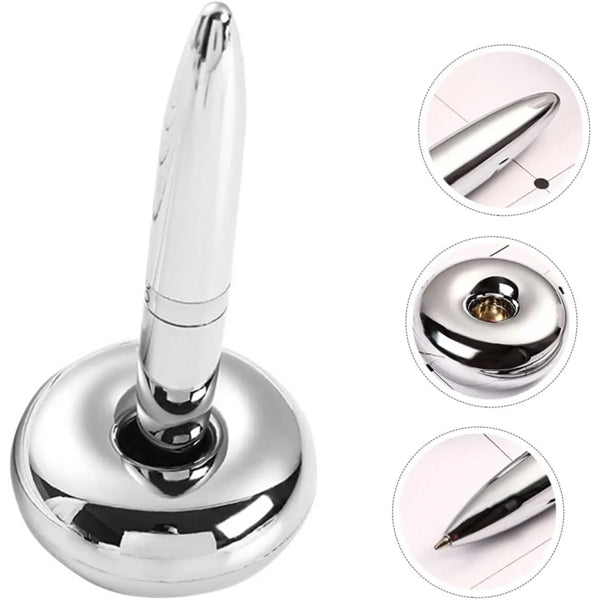 Silver Metal Magnetic Floating Pen With Hold