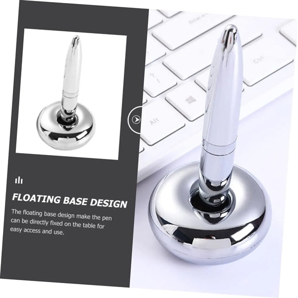 Silver Metal Magnetic Floating Pen With Hold