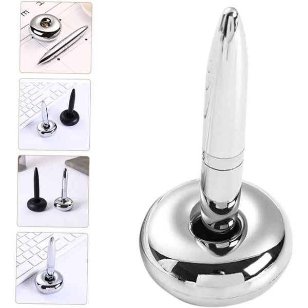 Silver Metal Magnetic Floating Pen With Hold