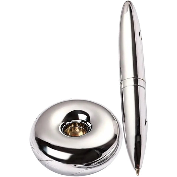 Silver Metal Magnetic Floating Pen With Hold