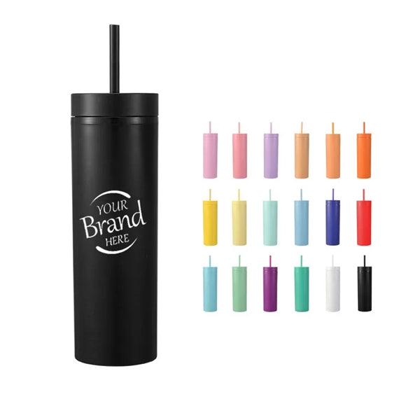 16oz Colored Acrylic Semi Matte Slim Skinny Tumbler