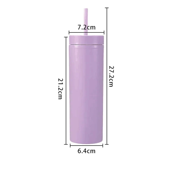 16oz Colored Acrylic Semi Matte Slim Skinny Tumbler