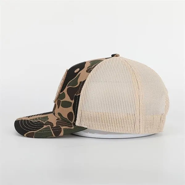 Leather Patch Camo Trucker Caps