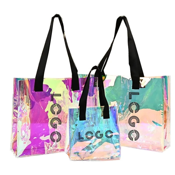 Pvc laser shopping tote bag
