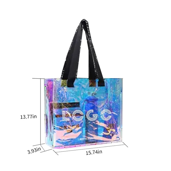 Pvc laser shopping tote bag