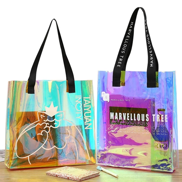 Pvc laser shopping tote bag