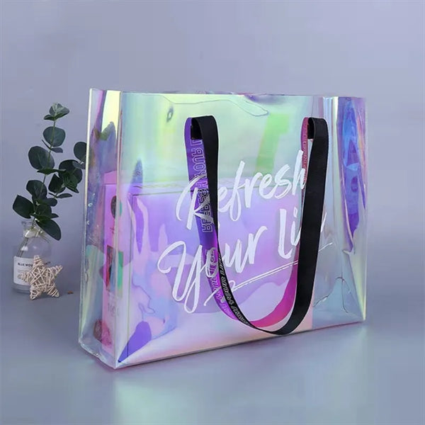 Pvc laser shopping tote bag