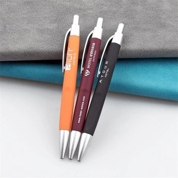 Rubber Coated Click Ballpoint Pen