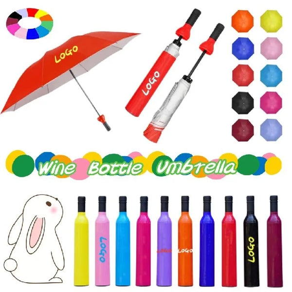 Rain- Portable Compact Wine Bottle Umbrella for Travel
