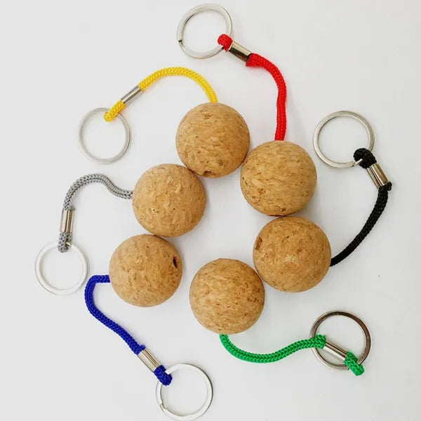 Float Cork Ball Keychain