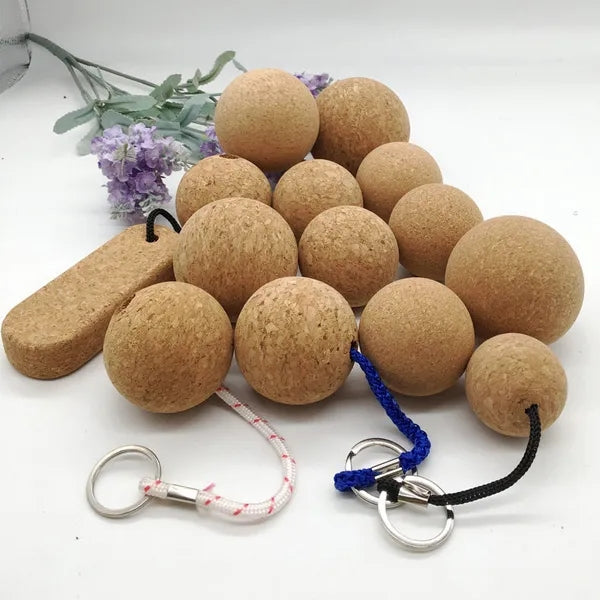 Float Cork Ball Keychain