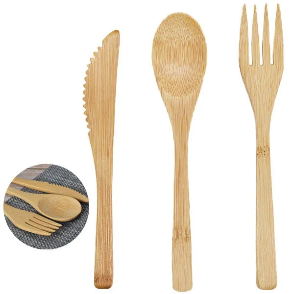 Eco-friendly Spoon Knife Fork Bamboo Cutlery Set