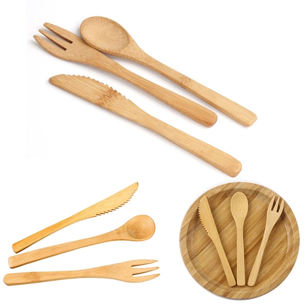 Eco-friendly Spoon Knife Fork Bamboo Cutlery Set