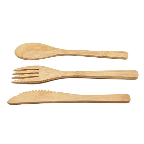 Eco-friendly Spoon Knife Fork Bamboo Cutlery Set