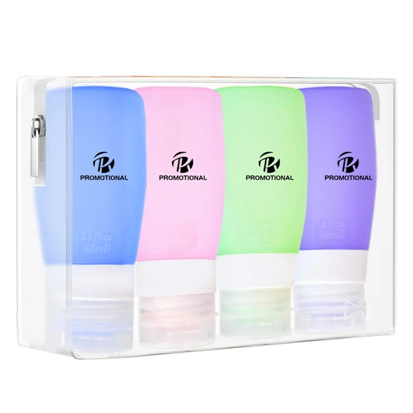 3oz 4 Pack Silicone Travel Bottles Set for Toiletries