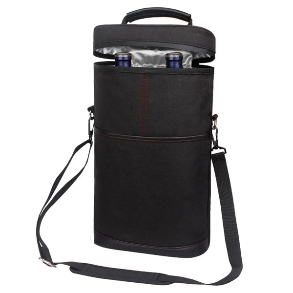 Portable Insulated Double Wine Cooler Bag For Travel