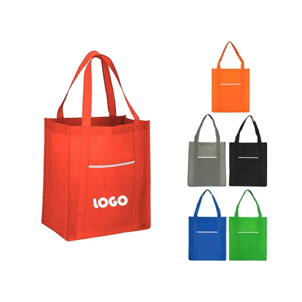 Non-Woven Wave Design Shopper Tote Bag