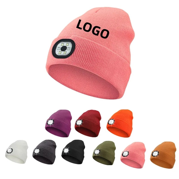Knit Cap Hat With Led Light
