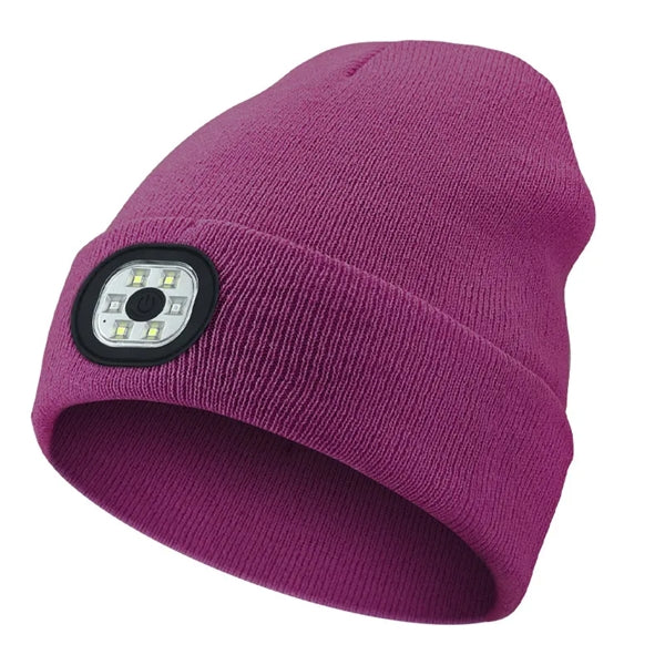 Knit Cap Hat With Led Light