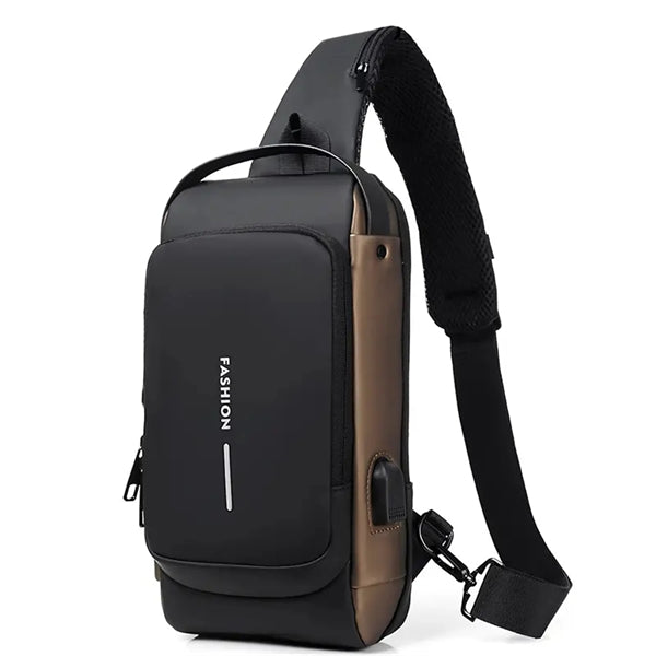 USB Anti Theft Waterproof Chest Daypack Sling Bag Backpack