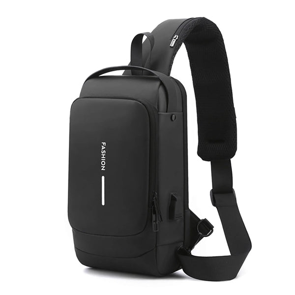 USB Anti Theft Waterproof Chest Daypack Sling Bag Backpack
