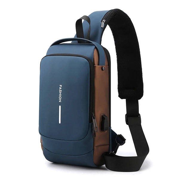USB Anti Theft Waterproof Chest Daypack Sling Bag Backpack