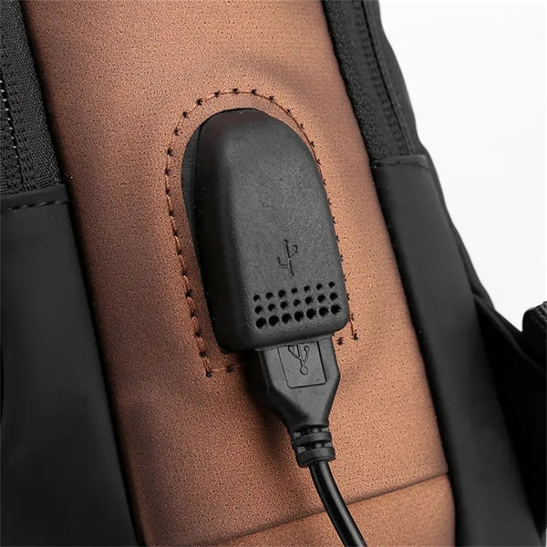 USB Anti Theft Waterproof Chest Daypack Sling Bag Backpack