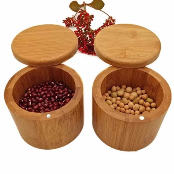 Bamboo Storage Box with Magnetic Swivel Lid