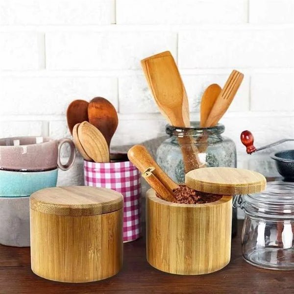Bamboo Storage Box with Magnetic Swivel Lid
