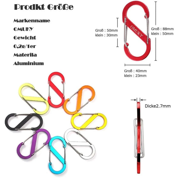 S Shape Durable Locking Carabiner