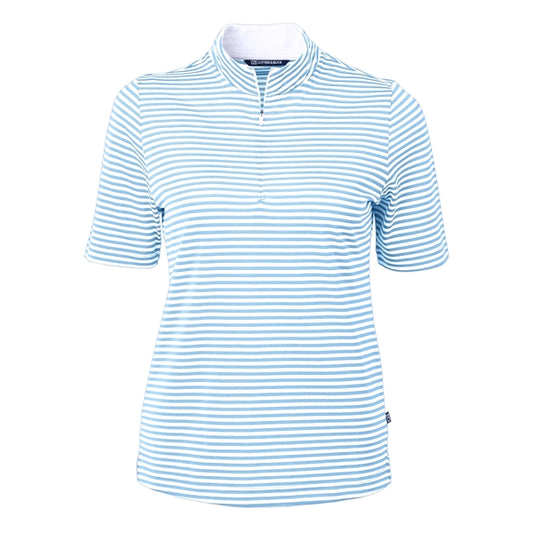 Cutter and Buck Ladies Virtue Eco Pique Stripe Recycled Polo