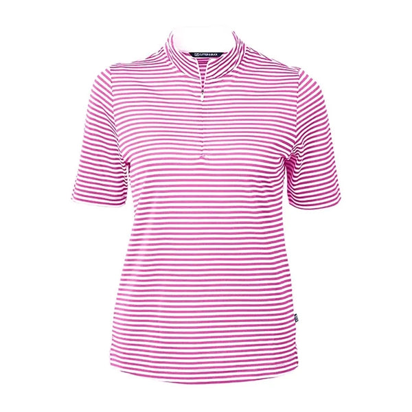 Cutter and Buck Ladies Virtue Eco Pique Stripe Recycled Polo