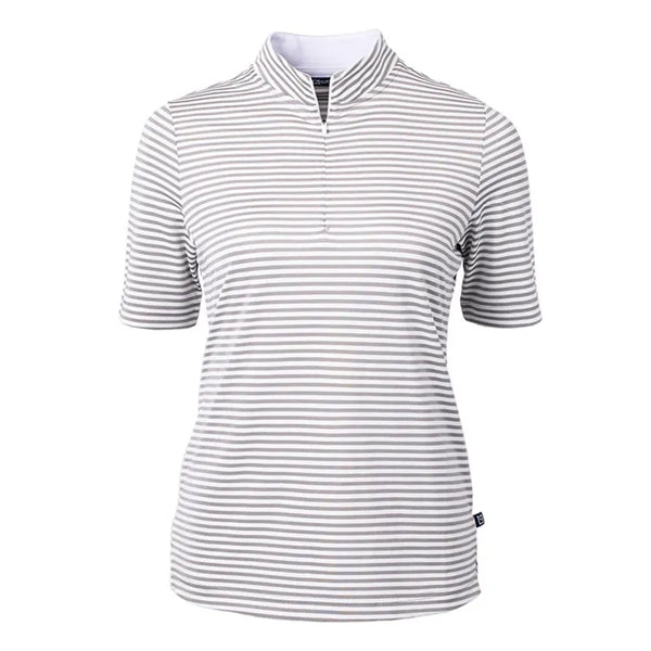 Cutter and Buck Ladies Virtue Eco Pique Stripe Recycled Polo