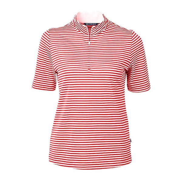 Cutter and Buck Ladies Virtue Eco Pique Stripe Recycled Polo