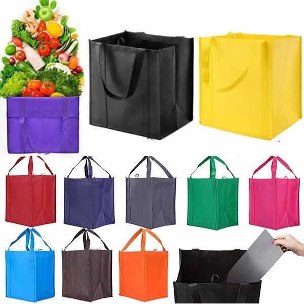 Large Non-woven Grocery Totes Bags With Plastic Bottom
