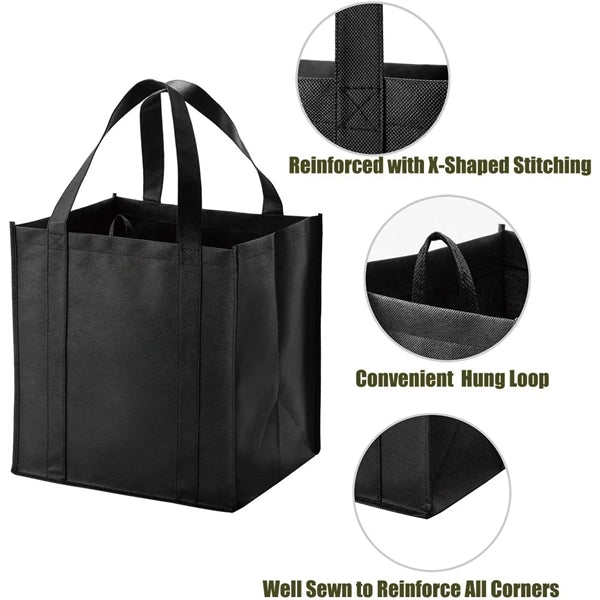 Large Non-woven Grocery Totes Bags With Plastic Bottom
