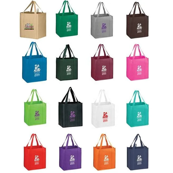 Large Non-woven Grocery Totes Bags With Plastic Bottom