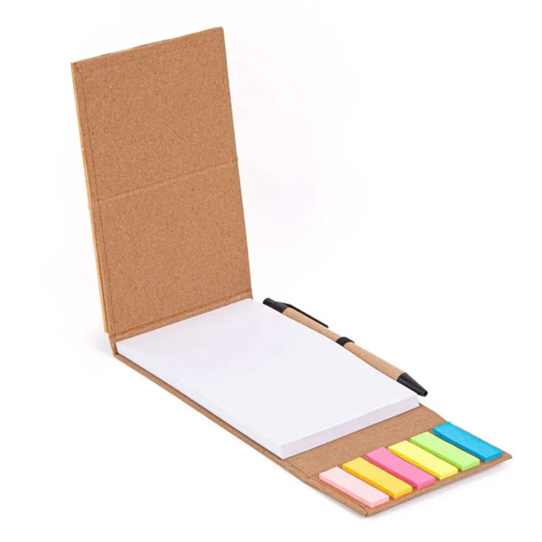 Bamboo Notepad and Pen Set with Sticky Notes