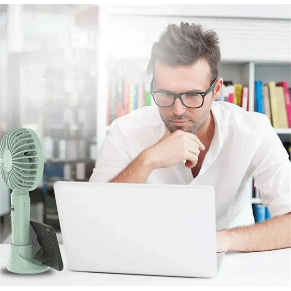 USB Personal Fan with Mobile Phone Holder
