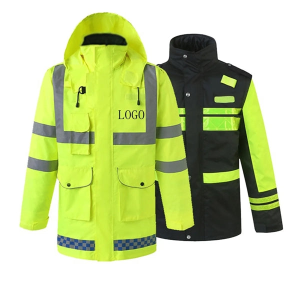 Winter Safety Jacket Reflective Raincoat 5 in 1 High Vis